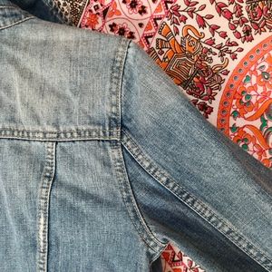 Distressed & Faded Light Wash Denim Jean Jacket